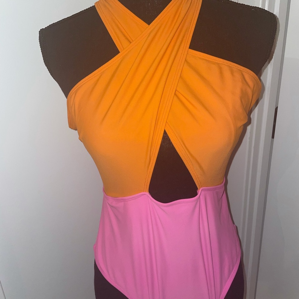 ASOS Colorblock Swimsuit Size 10 - Picture 5 of 8